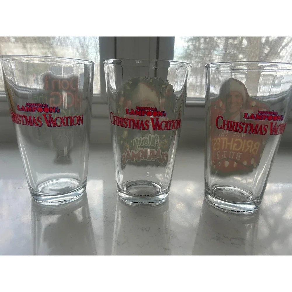 National Lampoon Christmas Vacation‎ Pint Glass Set 3pc Clark Griswold ICUP 16oz